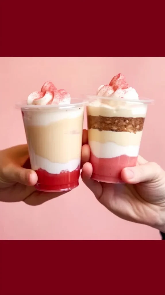 Delicious variety of cake cups in colorful packaging ready to serve.