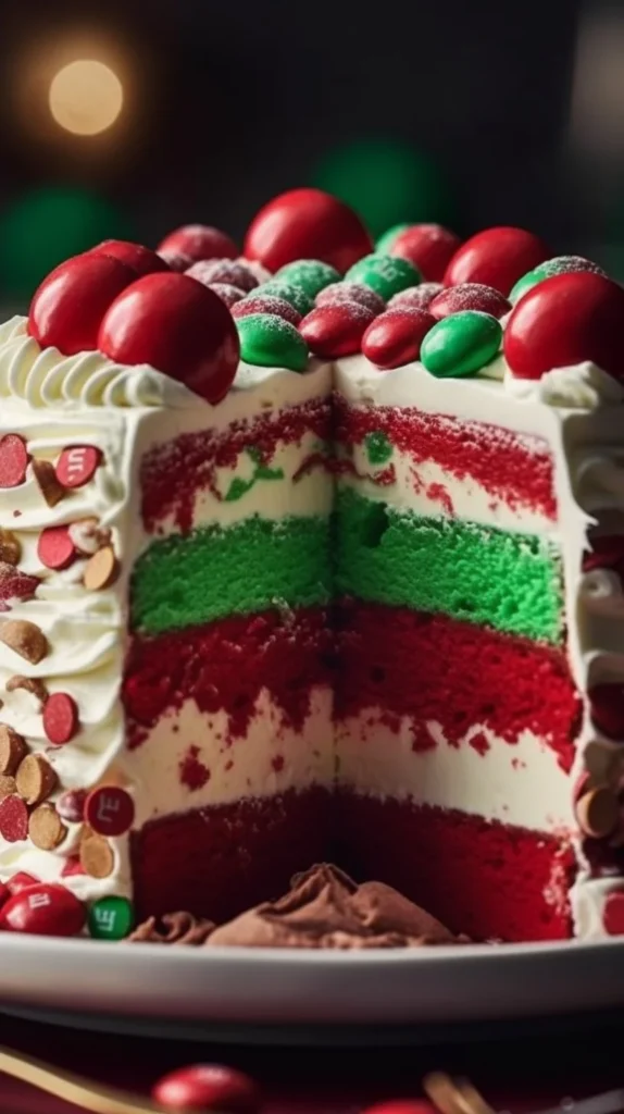 Delicious Christmas dessert lasagna layered with festive flavors and creamy textures.
