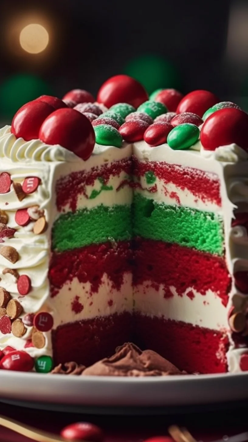 Delicious Christmas dessert lasagna layered with festive flavors and creamy textures.