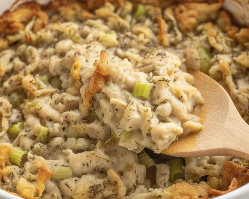 Delicious Thanksgiving dressing recipe with cornbread, herbs, and savory flavors.