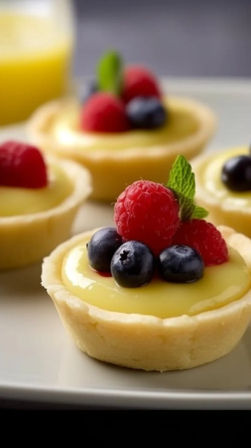 Easy and delicious homemade lemon tarts on a plate
