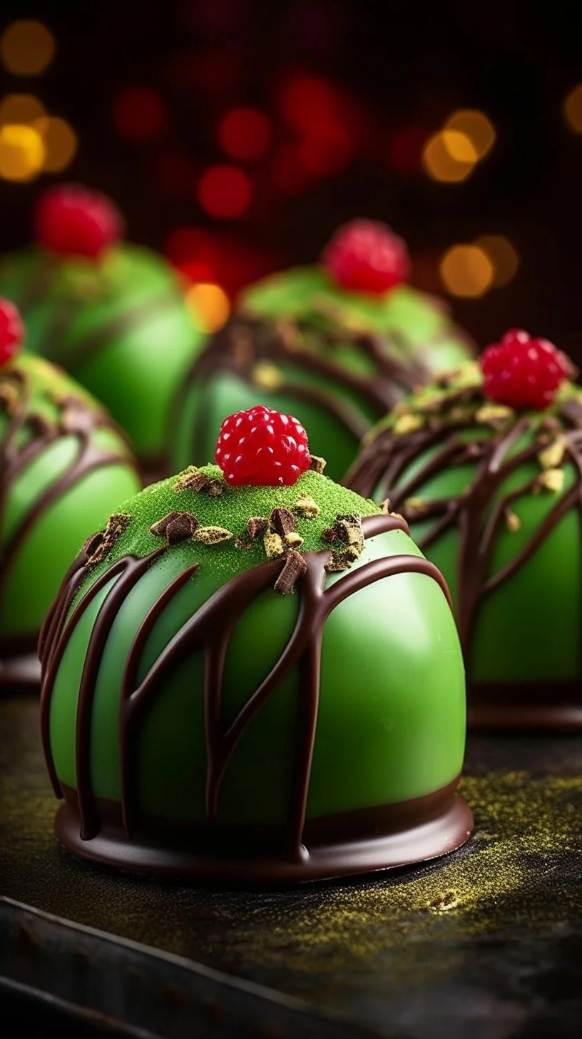 Festive Jolly Green Grinch Oreo Balls ready for holiday celebrations.