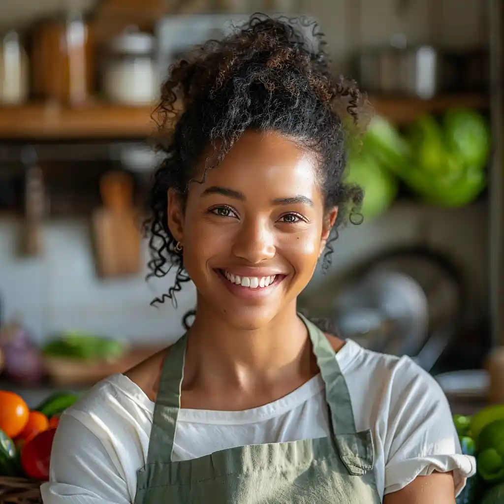 Portrait of Maya Rivers, creative cook at NiamNiamNiamRecipes, known for her quick, budget-friendly, and heartwarming meals.