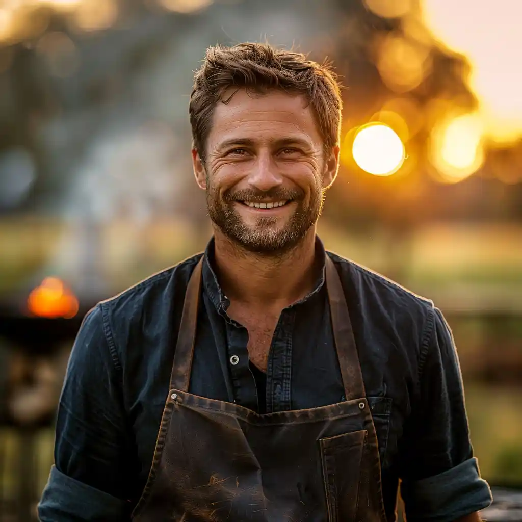 Portrait of Noah Green, plant-based chef at NiamNiamNiamRecipes, inspired by seasonal, nature-driven cooking and mindful eating.