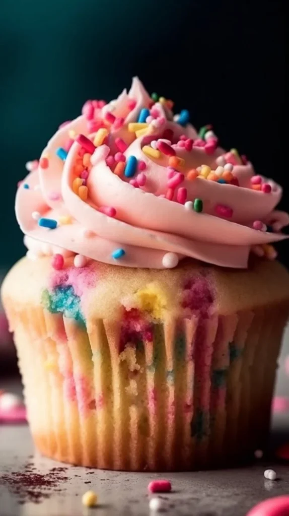 Delicious sprinkle cupcakes adorned with colorful sprinkles