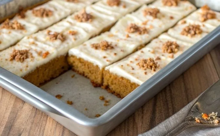 Delicious Thanksgiving pumpkin bars topped with cream cheese frosting