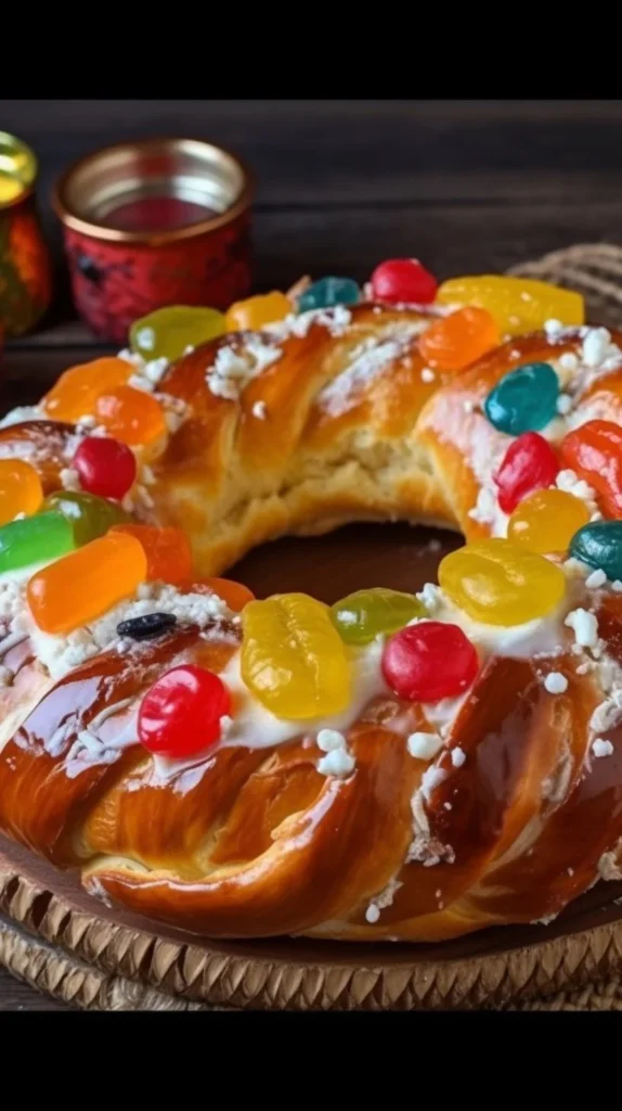 Freshly baked Argentine sweet bread displayed on a wooden table.