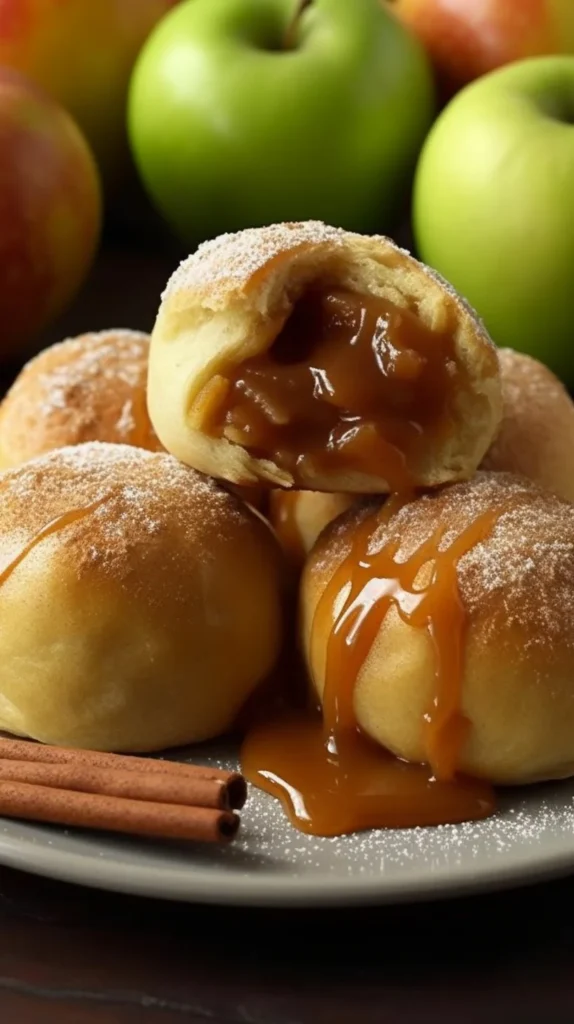 Caramel Apple Pie Bombs with gooey caramel and spiced apples