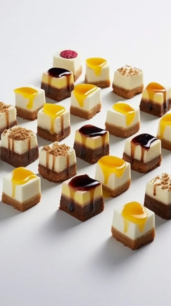 Delicious cheesecake bites served on a platter for dessert