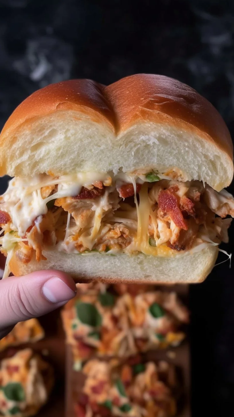 Cheesy Chicken Alfredo Sliders with creamy sauce and tender chicken