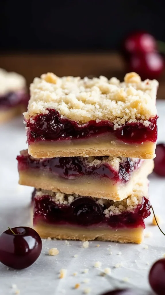 Delicious homemade Cherry Pie Bars with a flaky crust and vibrant cherry filling