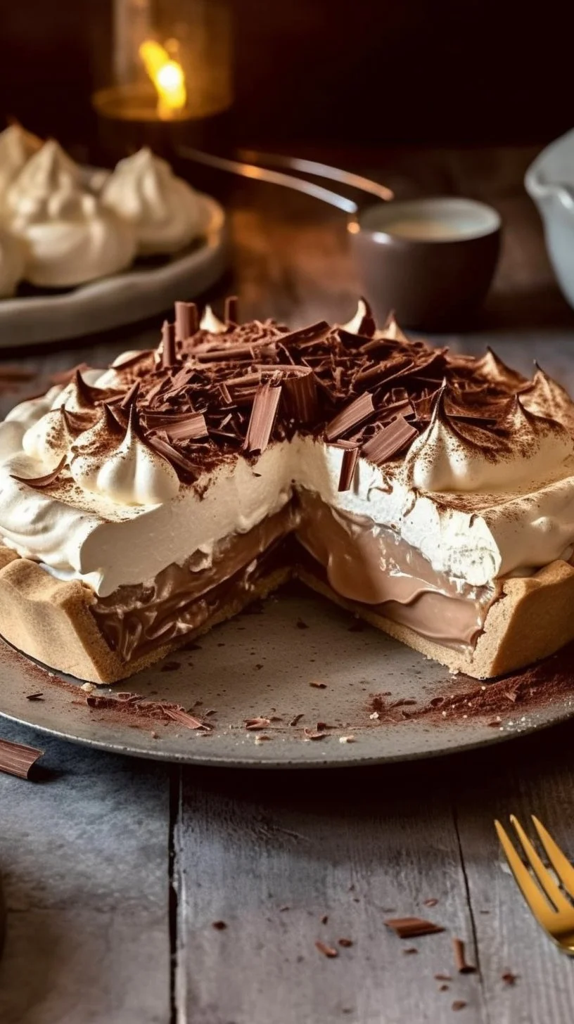 Delicious Chocolate Layered Pavlova with rich chocolate and meringue layers