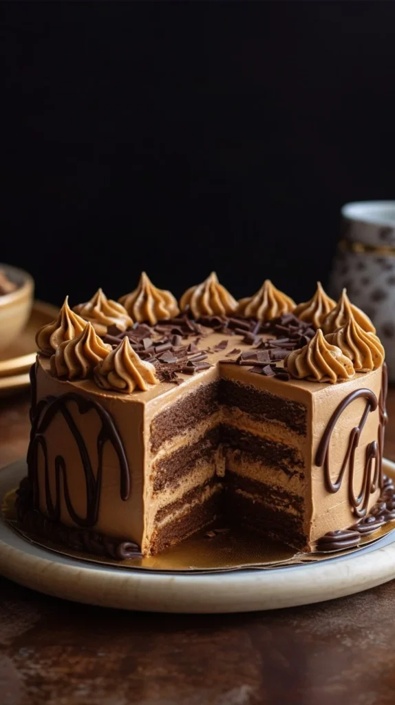 Delicious Chocotorta dessert made with chocolate cookies and cream layers