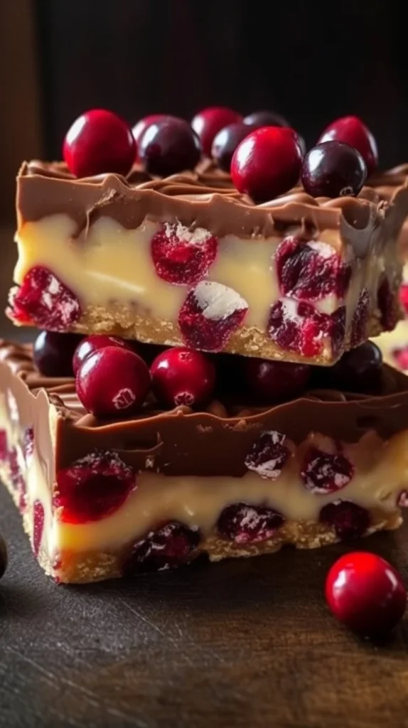 A selection of homemade Christmas Bars decorated for the festive season.