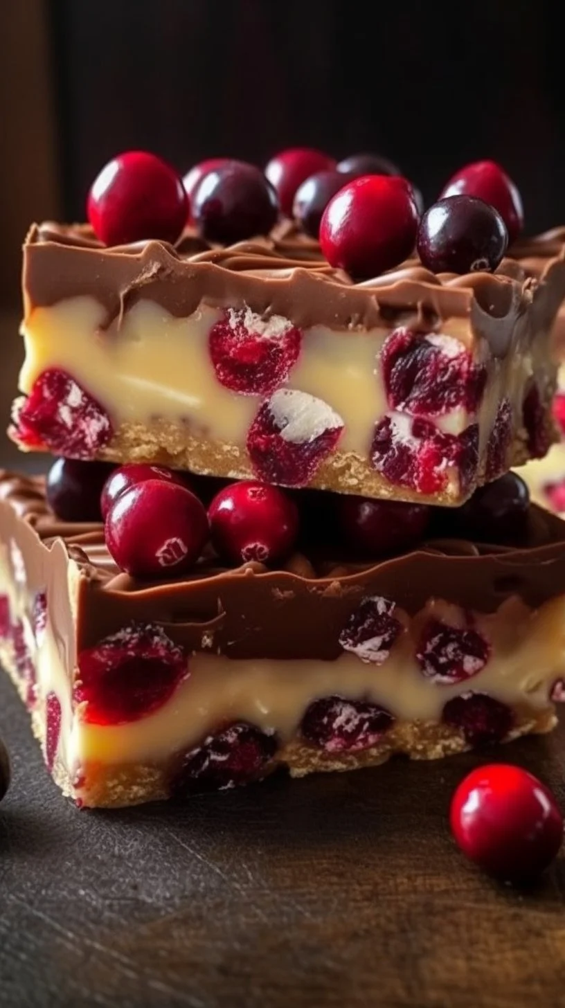 A selection of homemade Christmas Bars decorated for the festive season.