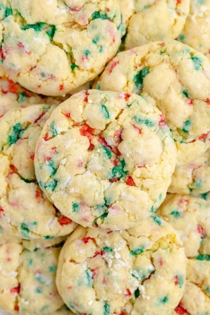 Delicious Christmas Gooey Butter Cookies on a festive plate