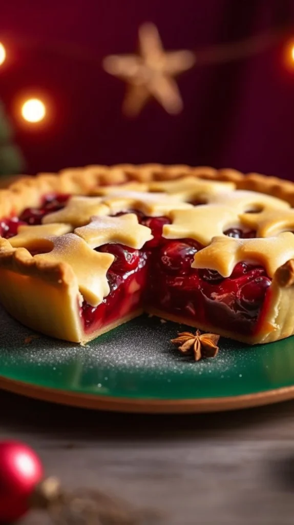 Delicious Christmas Pie with festive decorations and spices