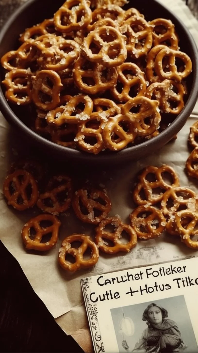 Delicious Church Lady Butter Toffee Pretzels on a plate
