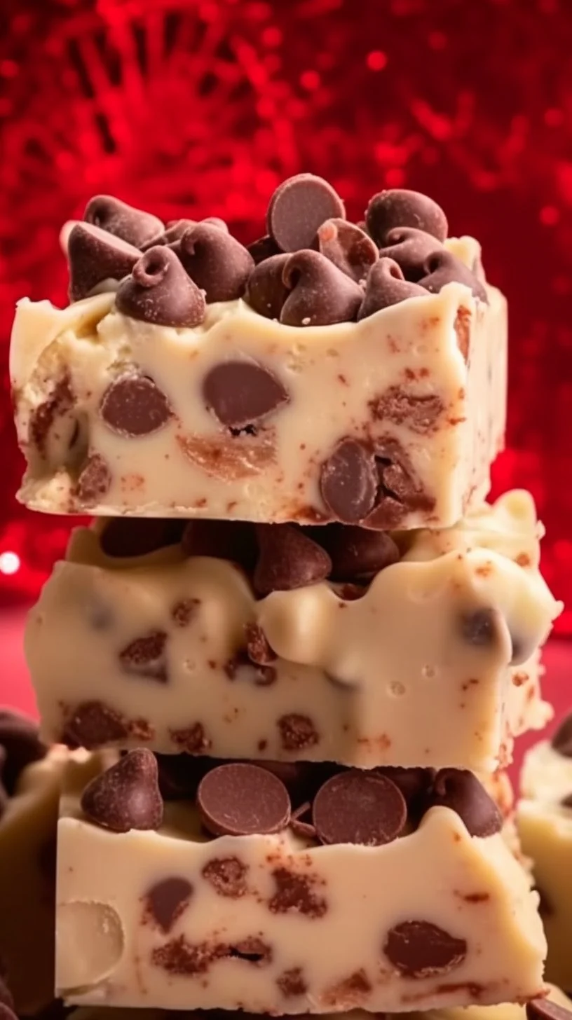 Delicious homemade cookie dough fudge ready to enjoy