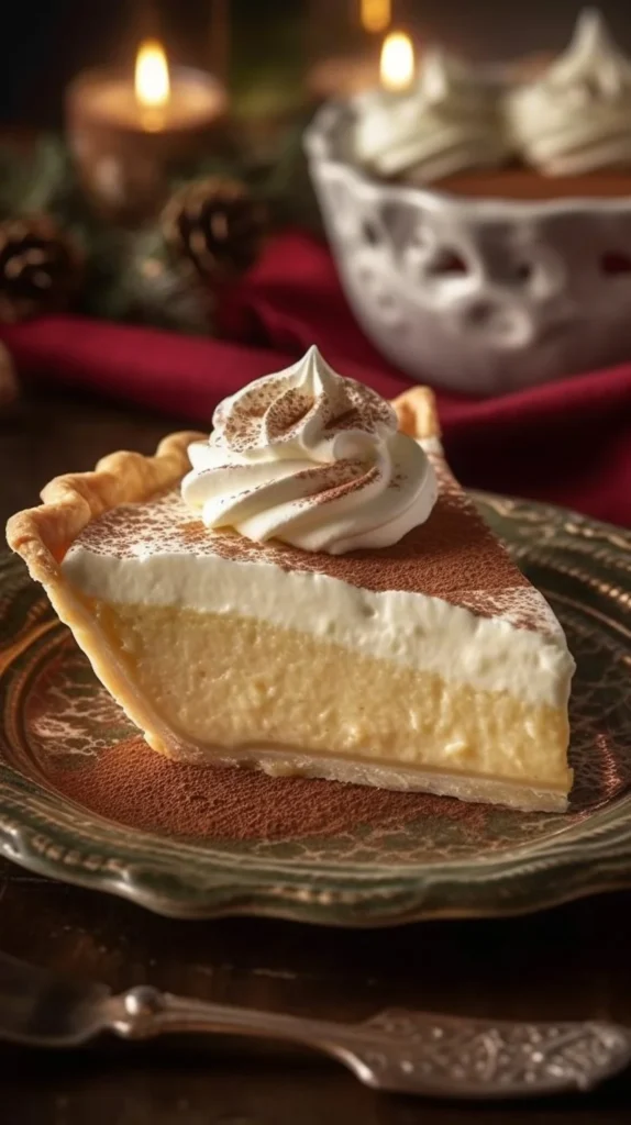 Delicious creamy custard pie with a golden crust and a smooth filling