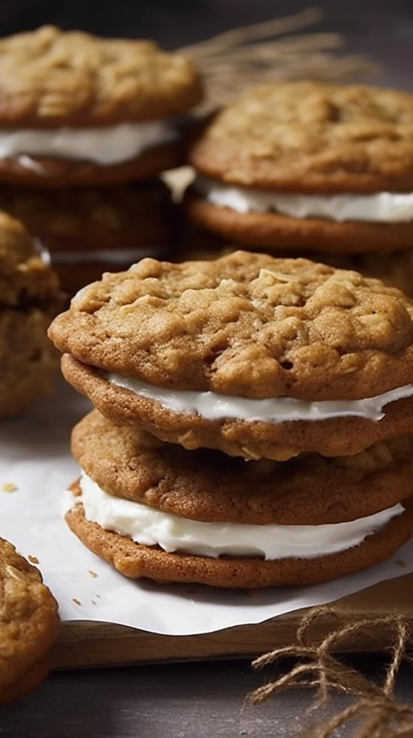 Delicious Gingerbread Oatmeal Cream Pies on a festive table
