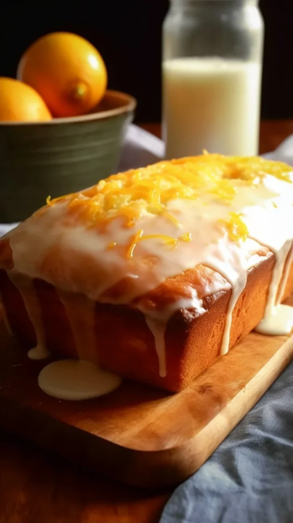 Glazed Mimosa Bread topped with citrus glaze, perfect for brunch.