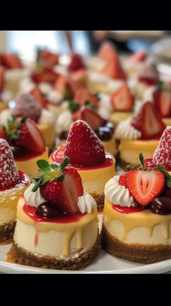 Gnome mini cheesecakes topped with festive decorations