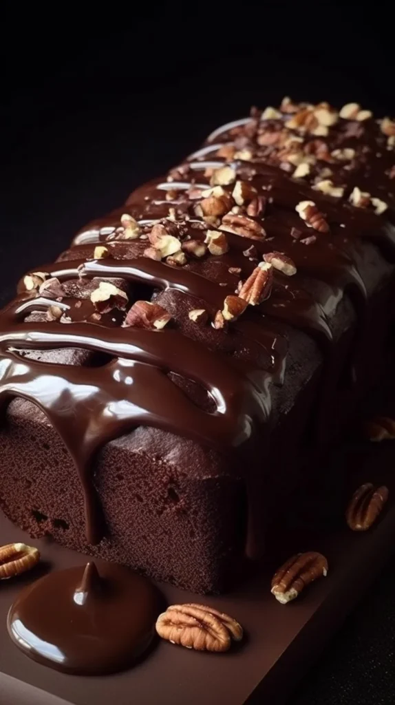 Slice of Hot Fudge Brownie Bread topped with chocolate fudge