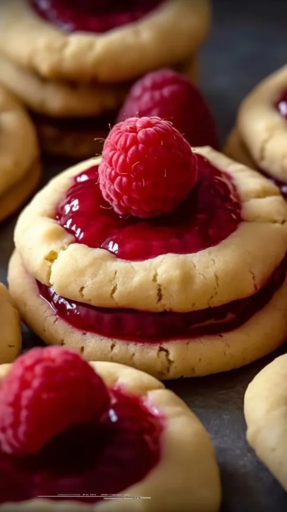 Lemon raspberry cookies on a plate, showcasing their bright colors and texture