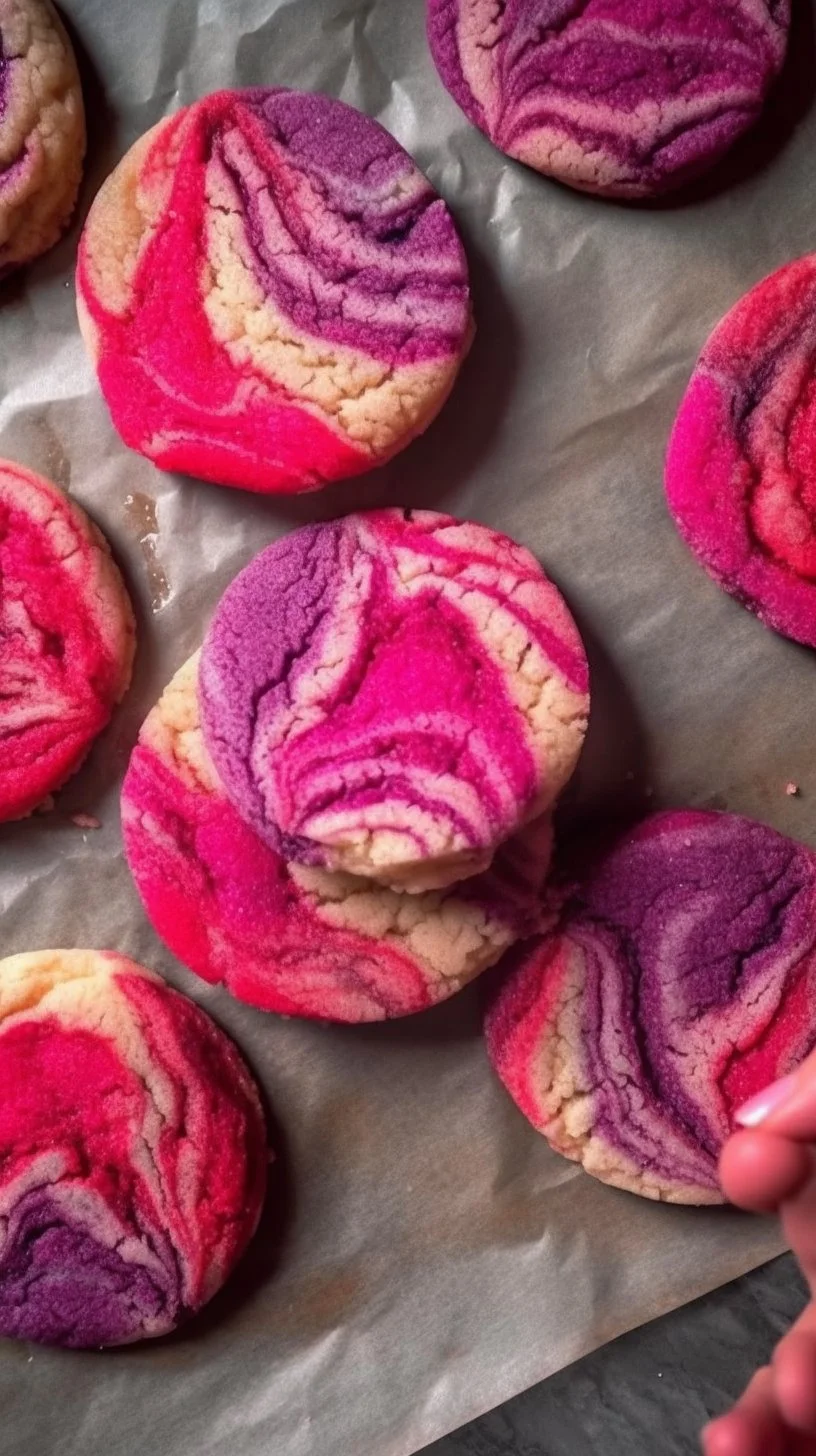 Delicious marbled shortbread cookies with a beautiful swirl pattern