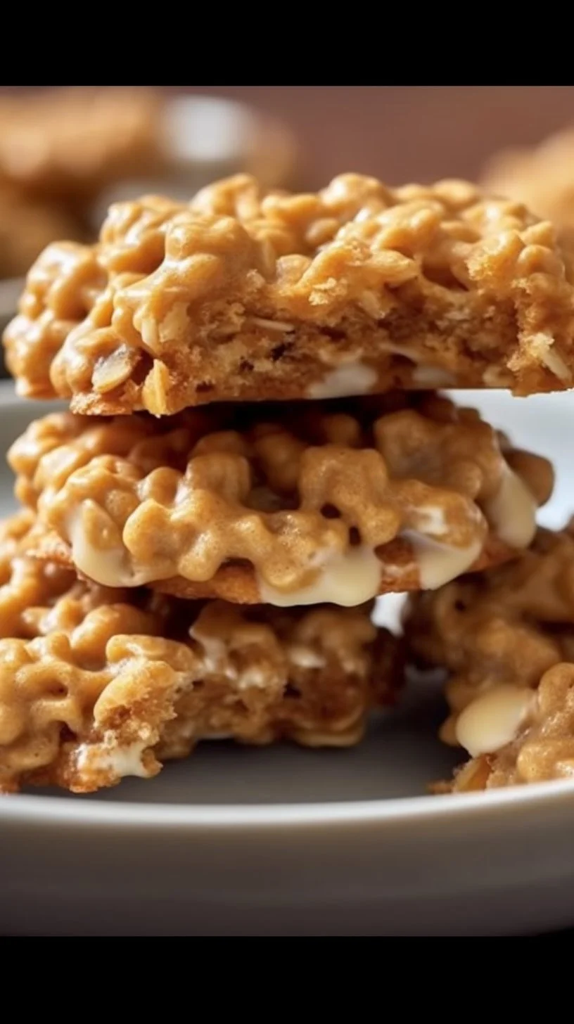 No bake avalanche cookies displayed on a plate
