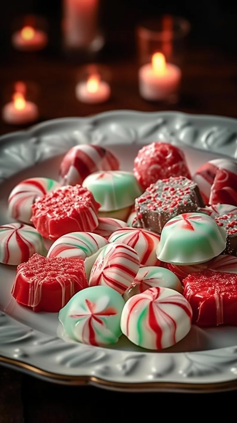 Old-fashioned butter mints in assorted pastel colors on a plate