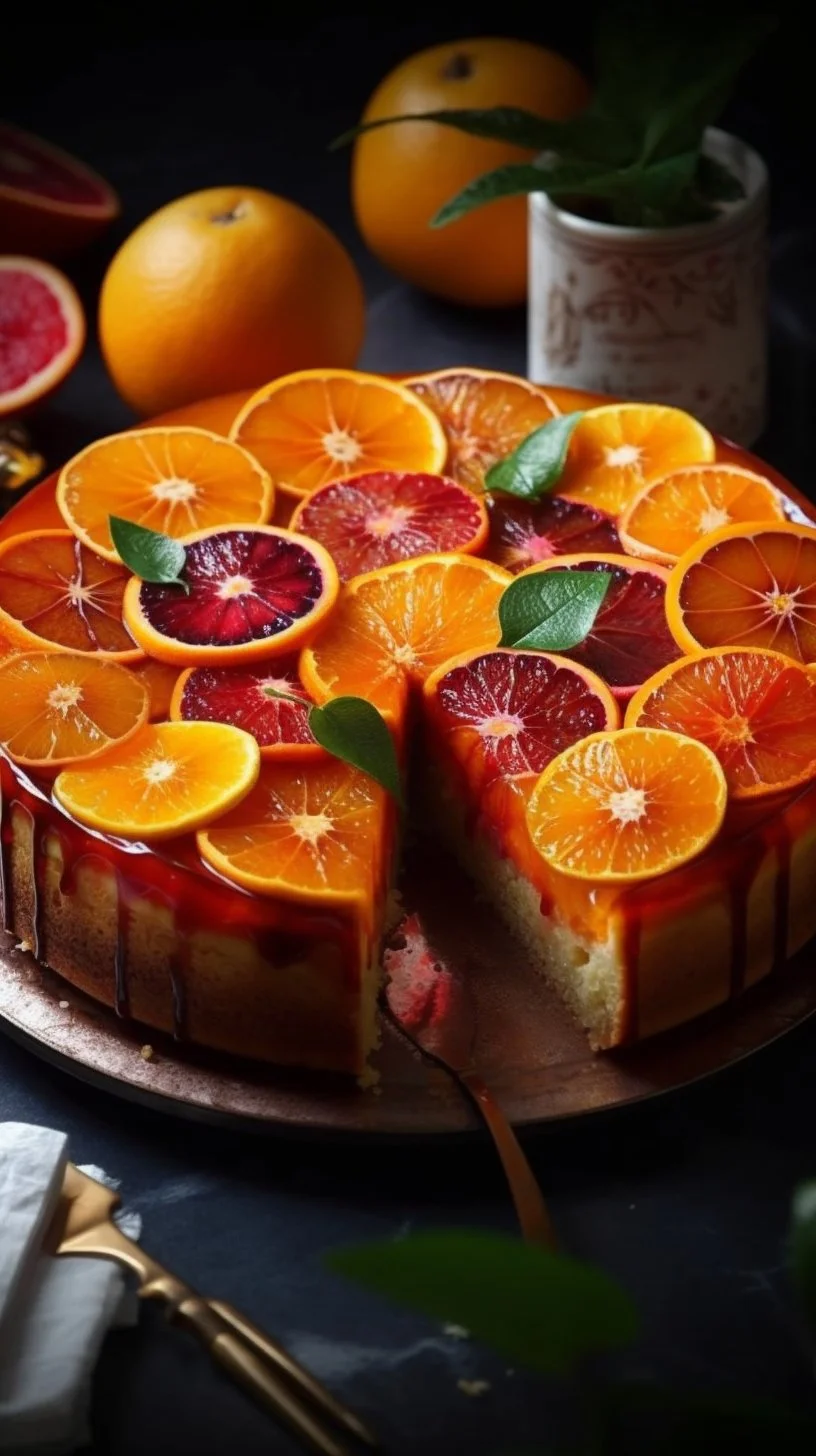 Ombre Citrus Cake with vibrant layers of lemon and orange frosting