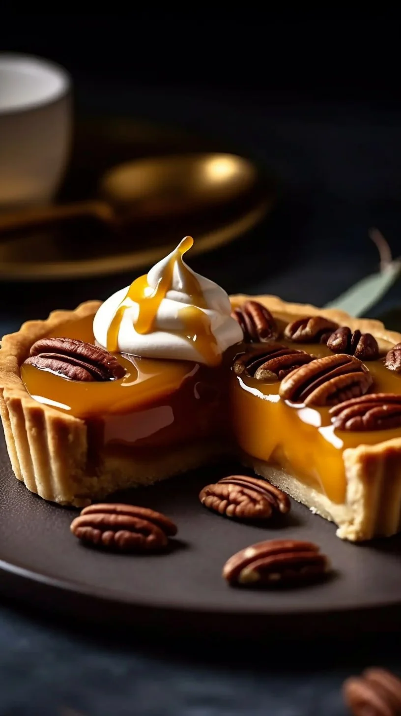 Delicious Pumpkin Spice Caramel Tarts with a rich caramel drizzle
