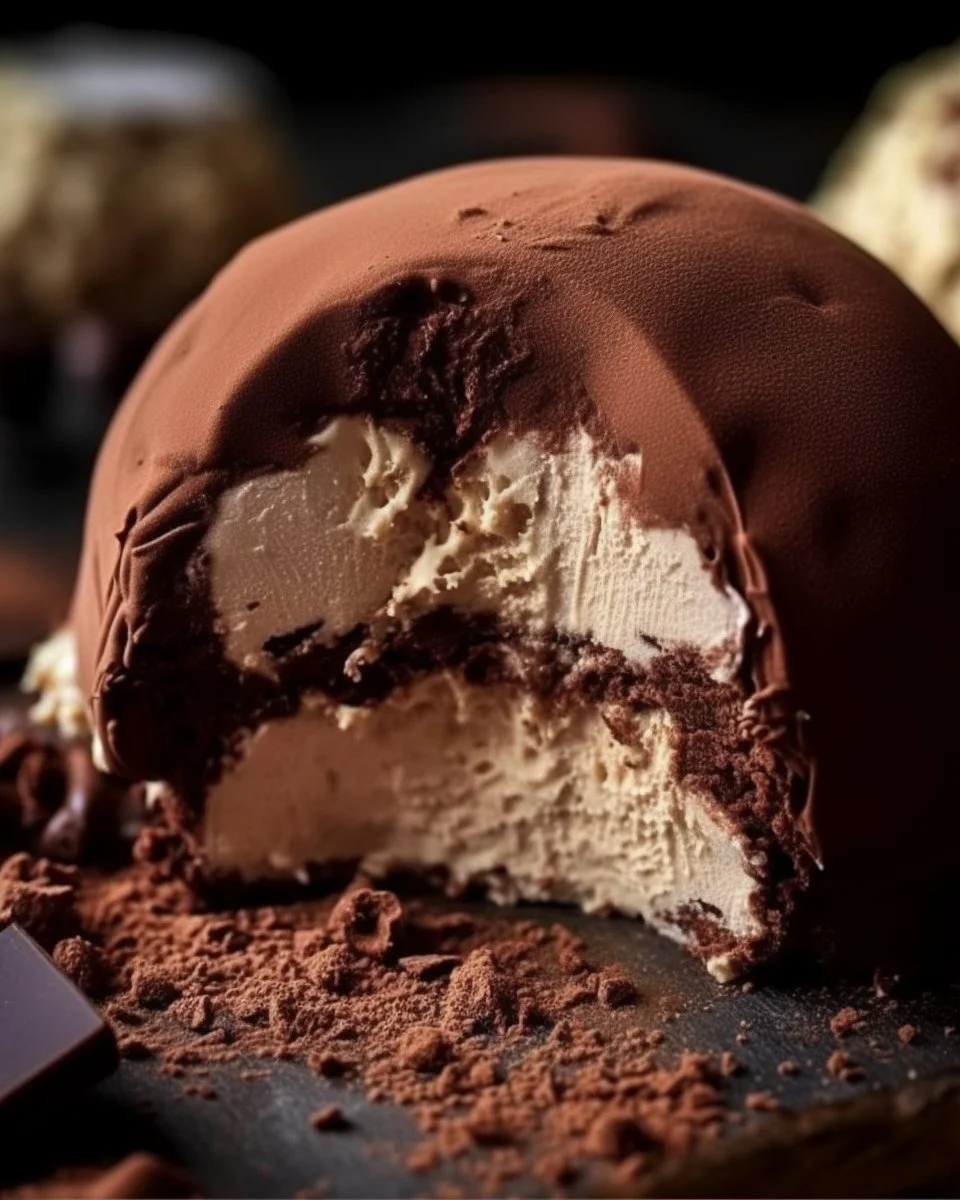 Delicious truffles displayed on a wooden surface with fresh ingredients