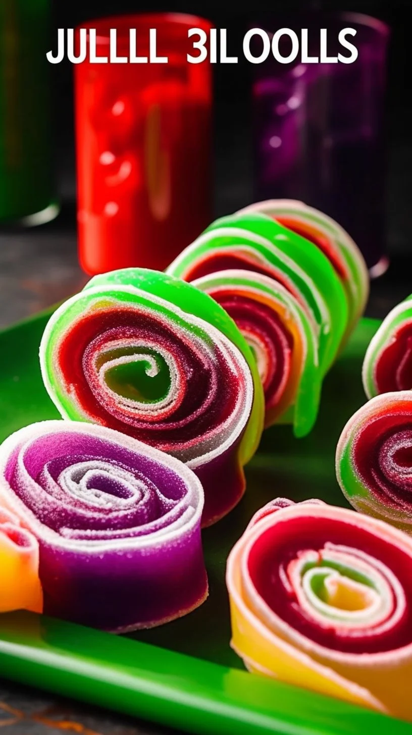 Colorful gelatin roll-ups as seen in viral TikTok trends