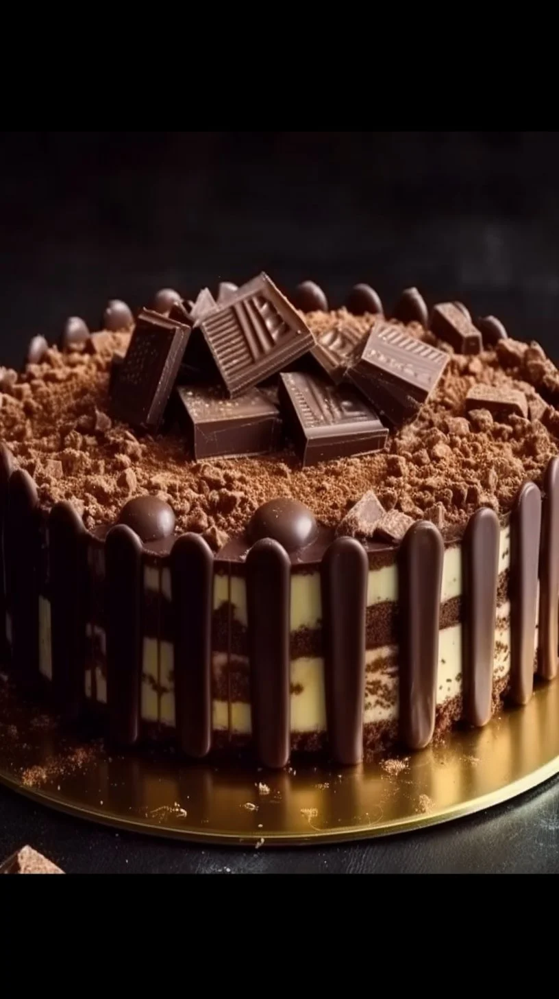 Viral TikTok Kit Kat cheesecake topped with crunchy Kit Kat pieces