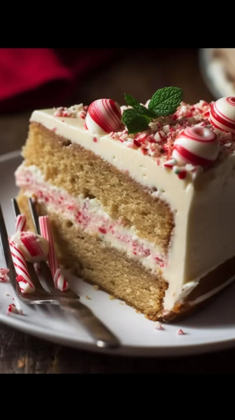 Delicious white chocolate candy cane pie, a festive dessert for the holidays