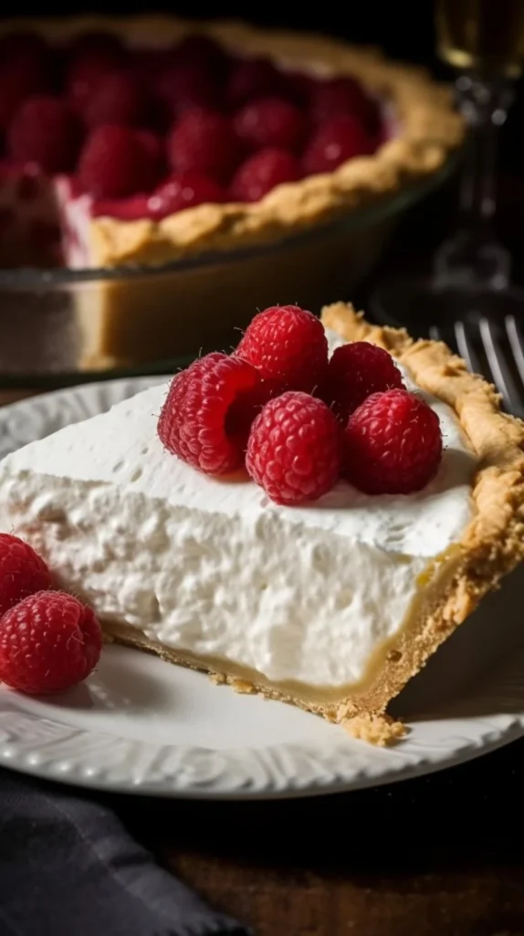 Delicious White Christmas Pie with festive decorations and creamy filling