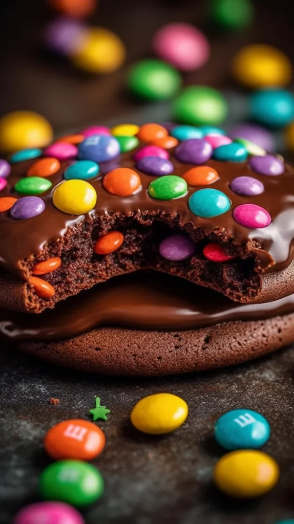 Cosmic Brownie Style Cookies topped with chocolate and colorful sprinkles
