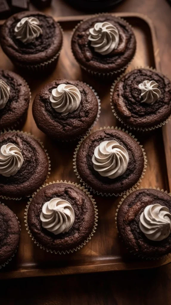 Decadent hot cocoa cupcakes with creamy frosting and chocolate sprinkles