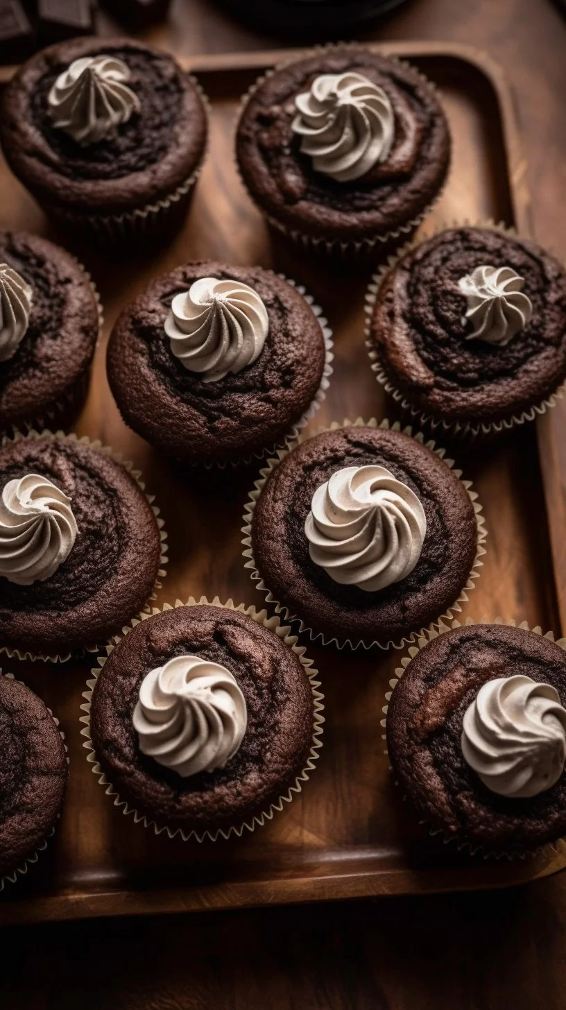 Decadent hot cocoa cupcakes with creamy frosting and chocolate sprinkles