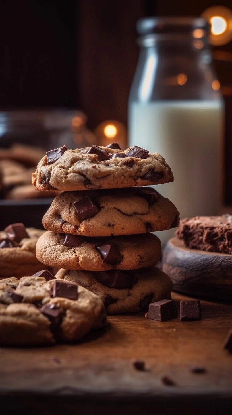 100 Layer Chocolate Chip Cookies stacked on a plate, showcasing their delicious layers.
