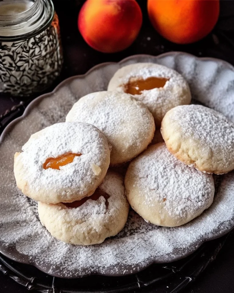 Freshly baked Apricot Cream Cheese Cookies on a cooling rack