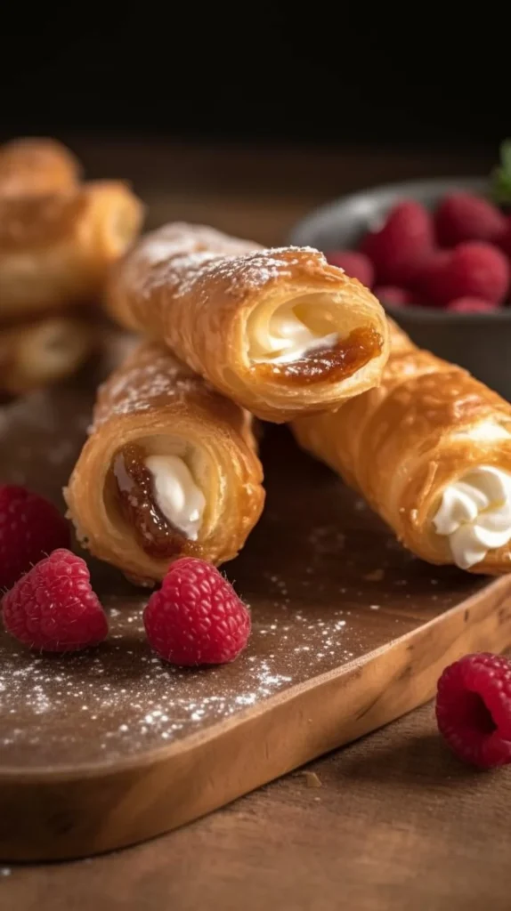 Delicious British Brandy Snaps on a decorative plate