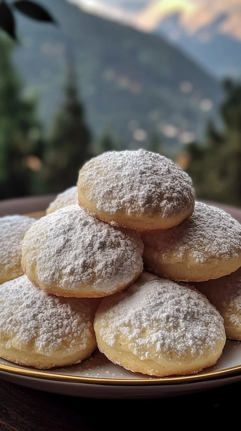 Freshly baked butter cookies on a plate, golden brown and delicious