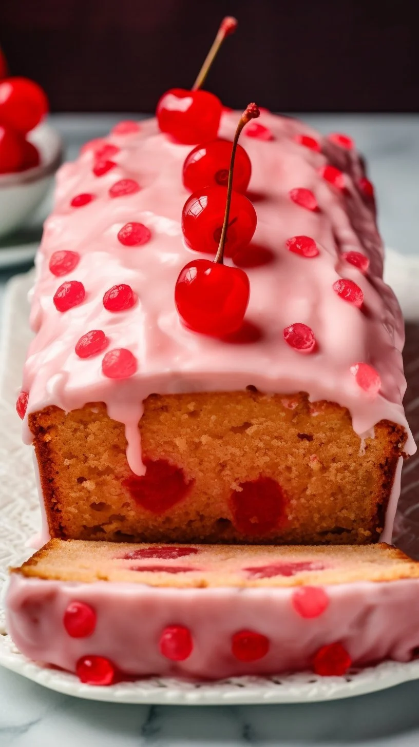Freshly baked cherry bread with juicy cherries and a golden crust