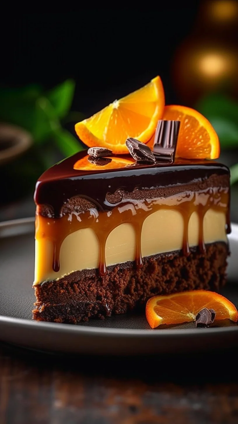Delicious Chocolate Orange Cheesecake with rich chocolate and orange topping