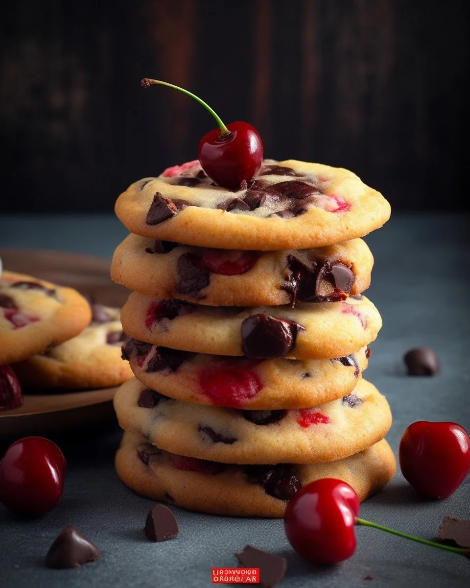 Christmas Maraschino Cherry Shortbread Cookies on a festive plate