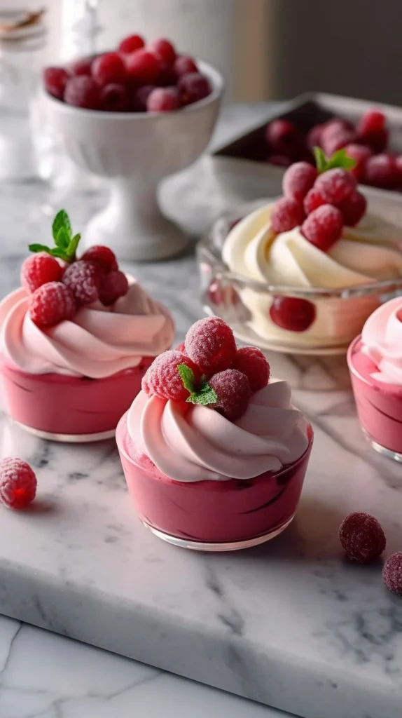 Elegant cranberry mousse cups for festive desserts